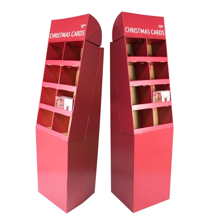 Cardboard Floor Display Stand For Christmas Card