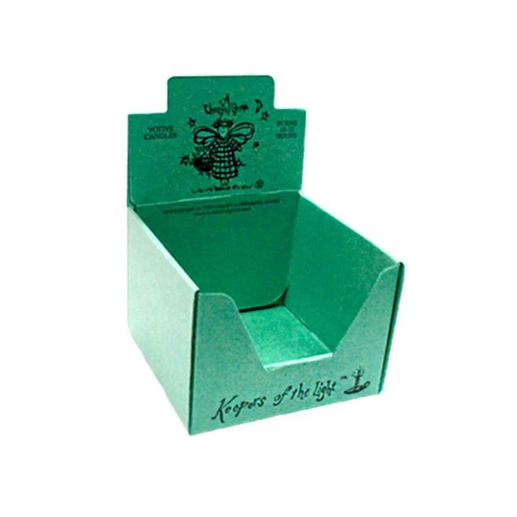 Cardboard Counter Display Box With Plastic Pocket For Commodity Products