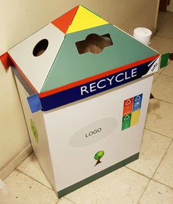 Cardboard Bin House Shape